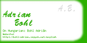 adrian bohl business card