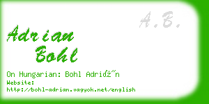 adrian bohl business card